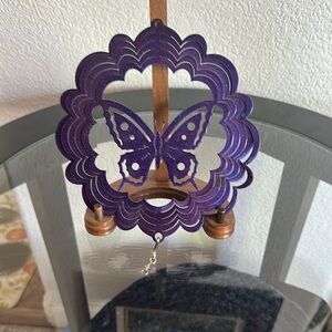 Purple Butterfly Wind Spinner